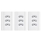 Tomada Tripla 20a Com Placa 4x2 Fame Modulare - Kit 3 Un Bran