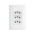 Tomada Tripla Fame Habitat 2p+t 20a Com Placa 4x2 Branco