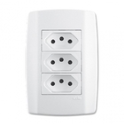 Tomada Tripla Ilumi Slim C-pl 10a 250v 80123 Monobloco