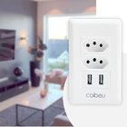 Tomada Usb Duo De Parede Conjunto Com 2 Tomadas E 2 Entradas