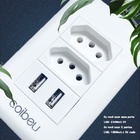 Tomada Usb Duo De Parede Conjunto Com 2 Tomadas E 2 Entradas