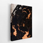 Tons De Laranja E Preto Abstrato Tinta Quadro Canvas 60x40cm