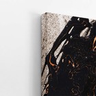 Tons De Laranja Preto Abstrato Tinta Quadro Canvas 120x80cm