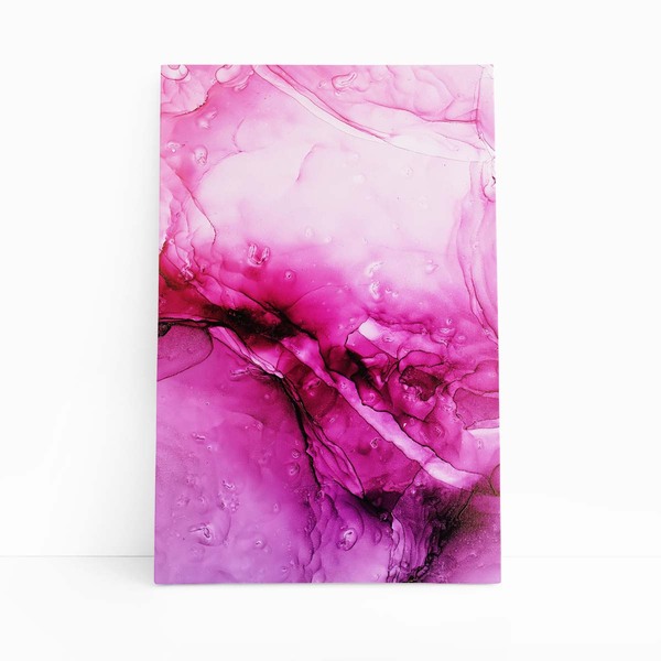 Tons De Rosa E Roxo Respingo Tinta Quadro Canvas 60x40cm