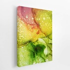 Tons De Verde E Rosa Abstrato Tinta Quadro Canvas 120x80cm