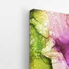 Tons De Verde E Roxo Abstrato Tinta Quadro Canvas 100x70cm