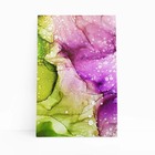 Tons De Verde E Roxo Abstrato Tinta Quadro Canvas 60x40cm