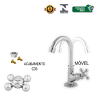 Torneira 1195 Bica Móvel Lavatório Metal - C33 Casagrande Mun