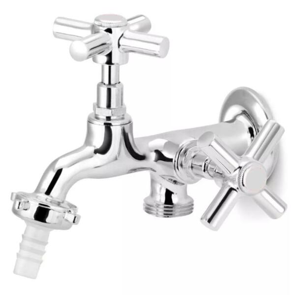 Torneira 1428 Máquina De Lavar Duas Saídas C-53 Tanque