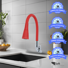 Torneira 2 Jatos Cone Vermelha De Parede C61 Base Redonda