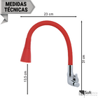 Torneira 2 Jatos Cone Vermelha De Parede C61 Base Redonda