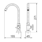 Torneira  Para Lavatório De Mesa Bica Alta Docol Nova Trio