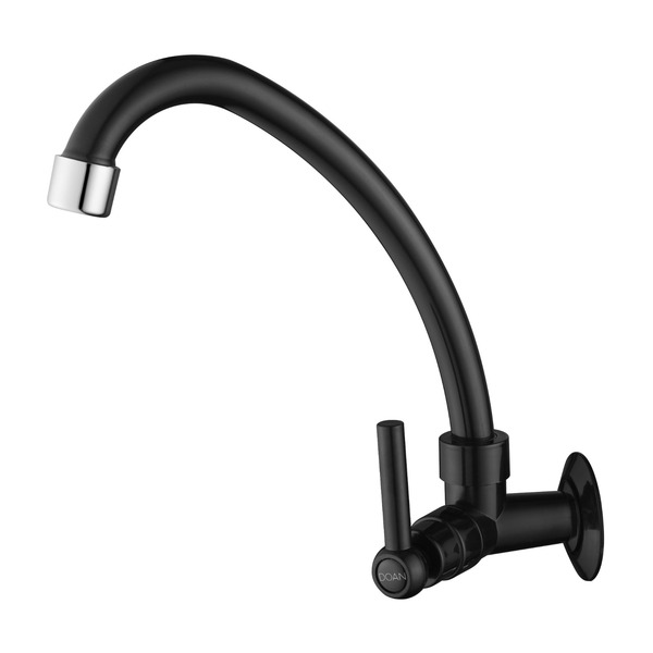 Torneira Abs Cozinha Parede Giratória Preta Pa01l Doan