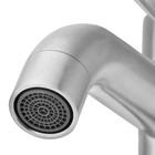 Torneira Aço Inox Escovado Lavatório Mesa Alta 1/4v Cinza-esc