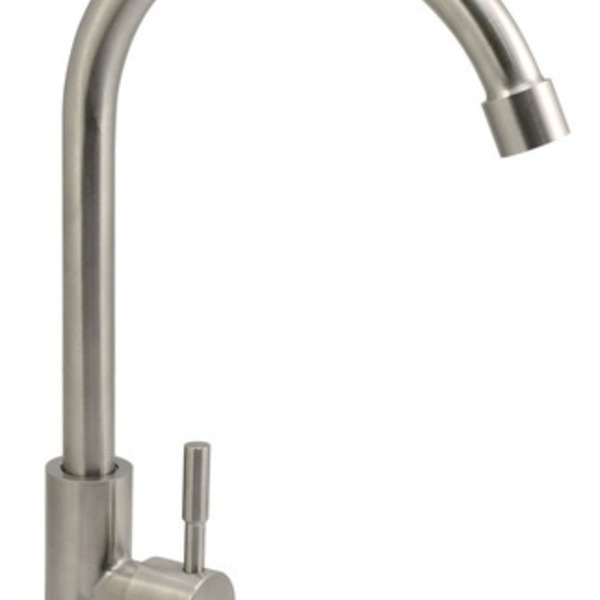 Torneira Aço Inox Escovado Mesa Bica Móvel 1/4 Cinza-escuro