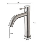 Torneira Agua Fria Para Lavatório 1/4 De Volta - Aço Inox Esc