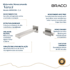 Torneira Água Fria Parede Vercci Aço Escovado