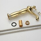 Torneira Alta Luxo Vintage Provençal Dourado C/ Porcelana 701