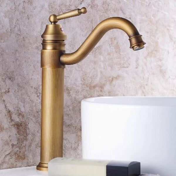 Torneira Alta Mesa Vintage Retrô Bronze Antigo 60161B