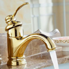 Torneira Baixa Banheiro Monocomando Vintage Dourada