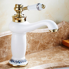 Torneira Baixa Monocomando Banheiro Vintage Branca e Porcelana