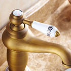 Torneira Baixa Monocomando Banheiro Vintage Bronze e Porcelana