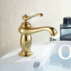 Torneira Baixa Retro Vintage Dourado Ouro