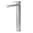 Torneira Bancada Banheiro Alta Quadrada Inox Escovado 1/4v