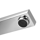 Torneira Bancada Banheiro Quadrada Inox Cromada Bica Alta