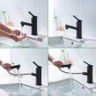 Torneira Bancada Monocomando Bica Baixa Móvel - Preto