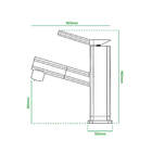 Torneira Bancada Monocomando Bica Baixa Móvel - Preto