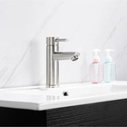 Torneira Banheiro Aço Escovado Baixa