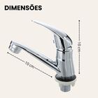 Torneira Banheiro Bancada Mesa Baixa Em Metal Cromo Água Fria