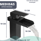 Torneira Banheiro Bancada Monocomando Metal Cascata Quadrada