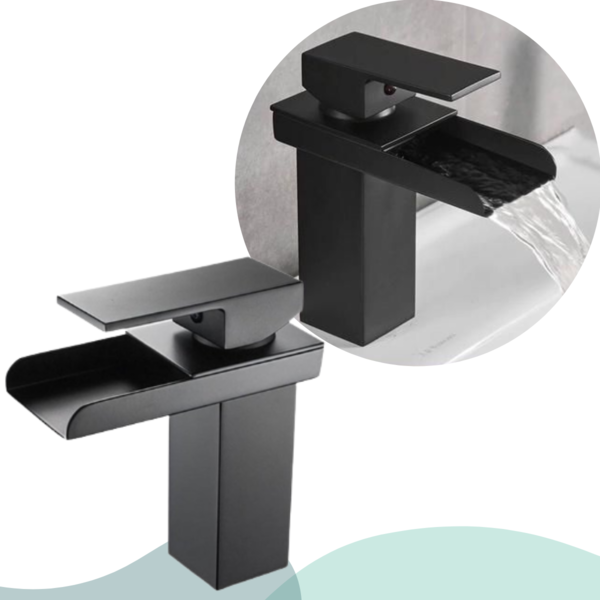 Torneira Banheiro Bancada Monocomando Metal Cascata Quadrada