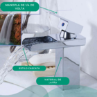 Torneira Banheiro Bancada Monocomando Metal Cascata Quadrada