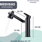 Torneira Banheiro Bancada Monocomando Metal Quadrada Cromada