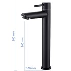 Torneira Banheiro Bica Alta Metal Inox Mesa Preta Nox19b Doan