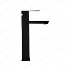 Torneira Banheiro Bica Alta Quadrada Preta