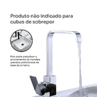 Torneira Banheiro Bica Alta Slim Quadrada Inox Cuba de Embutir