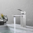 Torneira Banheiro Bica Baixa Quadrada Aço Escovado Aço Escova