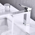 Torneira Banheiro Bica Baixa Quadrada Cromada