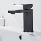 Torneira Banheiro Bica Baixa Quadrada Preta