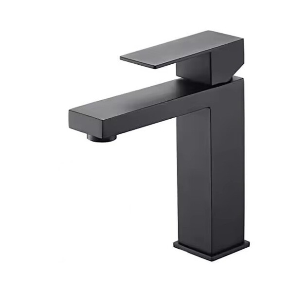 Torneira Banheiro Bica Baixa Quadrada Preta Preto