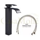 Torneira Banheiro Cascata Alta Preta C/ Monocomando