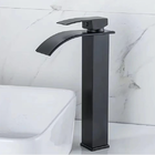 Torneira Banheiro Cascata Bica Alta Monocomando Preto Fosco