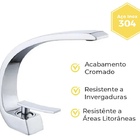 Torneira Banheiro Cascata Misturador Monocomando Inox Luxo