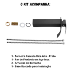 Torneira Banheiro Cascata Monocomando Alta Preto Premium