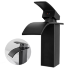 Torneira Banheiro Cascata Monocomando Baixa Preto Premier