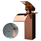 Torneira Banheiro Cascata Monocomando Baixa Rose Gold Cobre